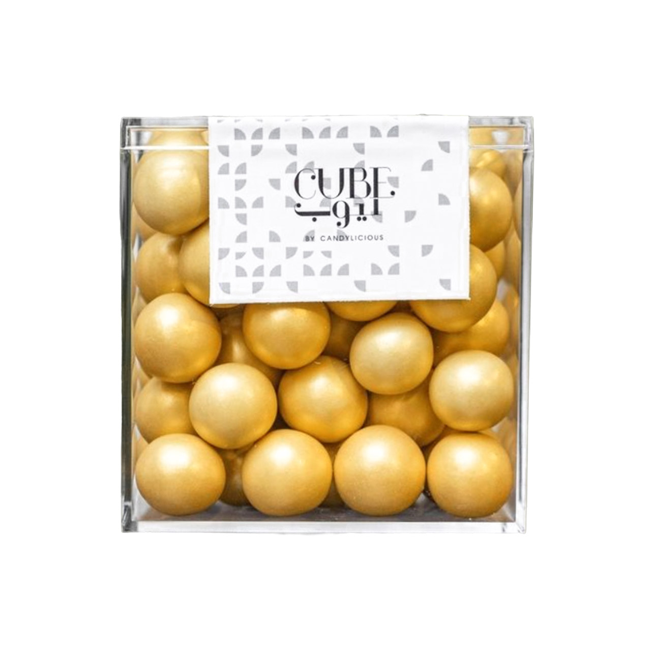 Gold Chocolate Pearls Cube | cube by Candylicious