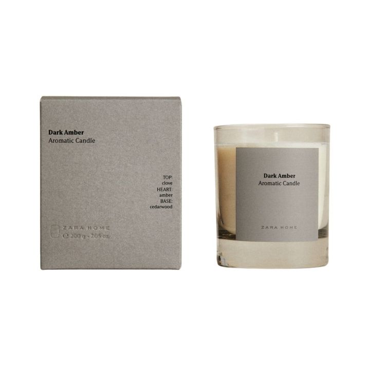 DARK AMBER SCENTED CANDLE Zara Home BOXED.AE