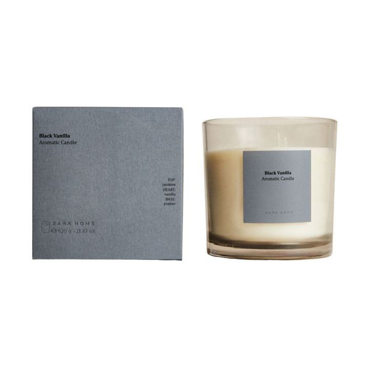 BLACK VANILLA SCENTED CANDLE Zara Home BOXED.AE