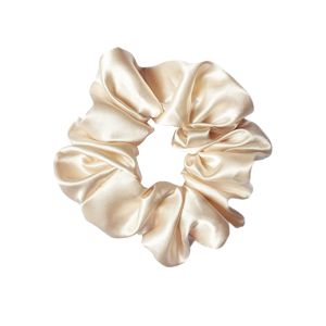 Beige Satin Silk Hair Scrunchie | Boxed